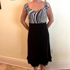 Joseph Ribkoff Black & White Midi Dress